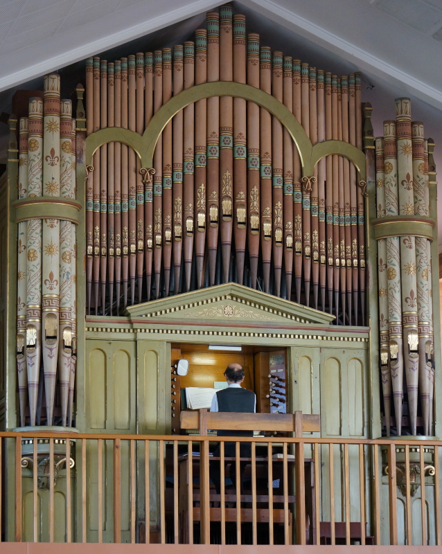 Howard playing organ